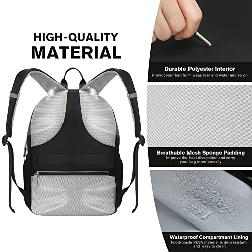 Dadanism Laptop Backpack 15.6 Inch, Travel Backpack With Shoes Compartment Anti Theft Water Resistant Business Carry-On Gym Backpack For Men Women, Hiking College School Computer Bag, Black/Gray #TOP4