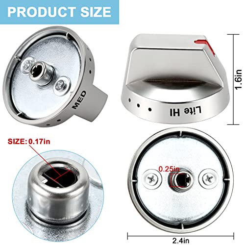 Fetechmate Upgraded Dg64-00473A Burner Stove Dial Knob,Strong Rings,Stainless Steel Compatible With Sam.sung Range Oven Gas Stove Knob Nx58F5700Ws Nx58H5600Ss Nx58H5650Ws Nx58J7750Ss (5 Pack) #TOP1