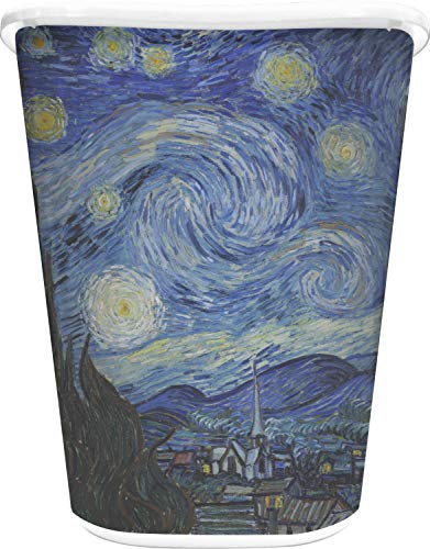 RNK Shops The Starry Night (Van Gogh 1889) Waste Basket - Double Sided (White)