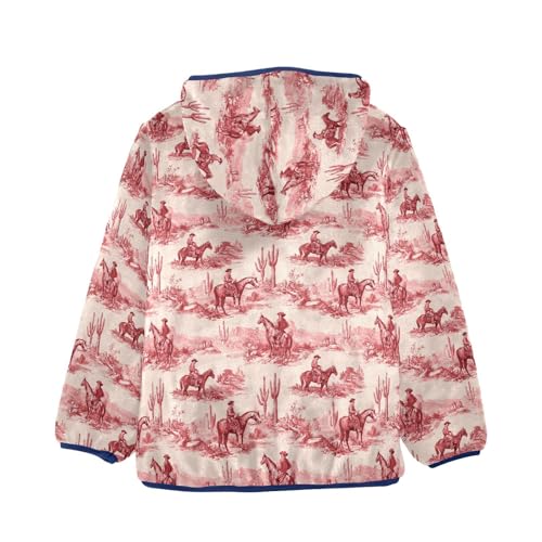 Cowboy Toddler Fleece Jacket Baby Boys Hooded Zipper Long Sleeve Thick Warm Outerwear 3-10 Years2