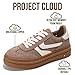 Project Cloud Platform Sneakers for Women Footwear - Memory Foam Insole Womens Shoes, Lightweight and Non-Slip Sole Lace Up Fashion Sneakers (Dodge, TAUPMULT,7) Taupe Multi