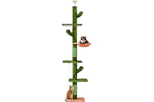 5-Tier Cat Tree, Floor to Ceiling Cat Tower for Large Cats