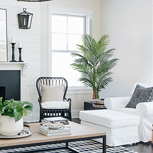 Floworld Palm Tree Artificial Tropical Plant 5Ft Tall Indoor Plants For Bedroom Decor Faux Floor Plants Fake Palm Tree House Plants Large Office Plant Artificial Palm Trees For Home Decor #TOP7