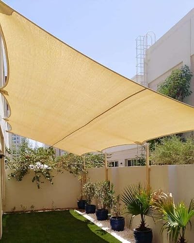 مظلة حديقة HDPE مقاومة للشمس والمطر – حماية من الاشعة فوق البنفسجية بنسبة 95% – مناسبة للشرفات والحدائق والمسابح – خامة عالية الجودة قابلة للتنفس – الوان واحجام متعددة - 6×6