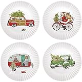 Mary Lake-Thompson Holiday Camper 9-inch Melamine Plates, Set of 4