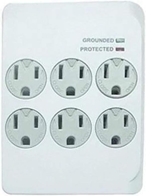 Master Electrician CT-044F 6 Outlet Surge Tap, White