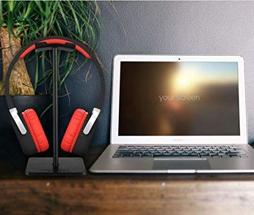 حامل سماعة راس من الالمنيوم عرض لجميع سماعات الراس اسود