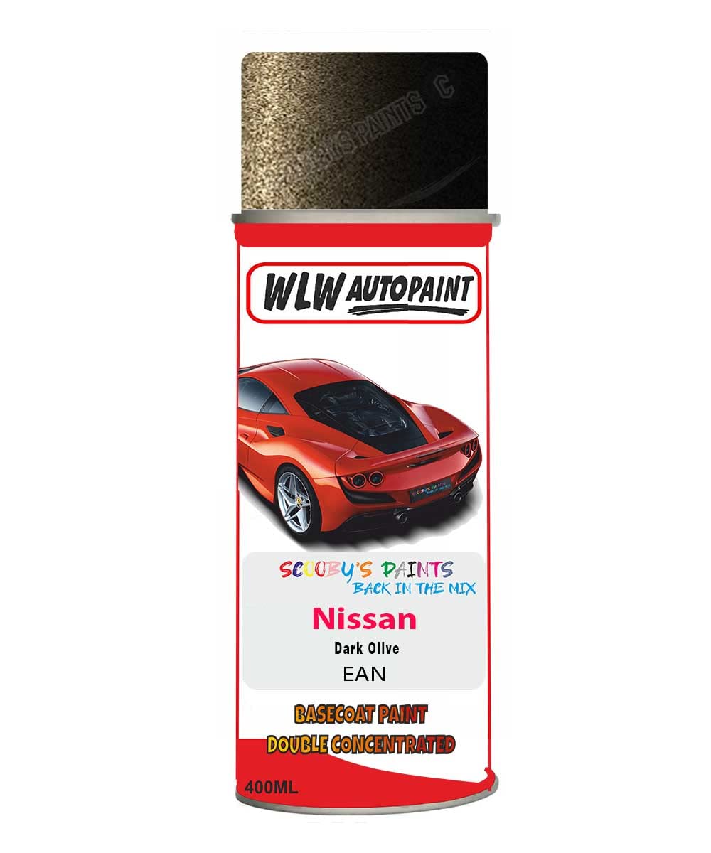 SCOOBYS PAINTS BACK IN THE MIX Basecoat Aerosol Spray Paint For Nissan Xtrail Dark Olive 2013-2019 Code Ean