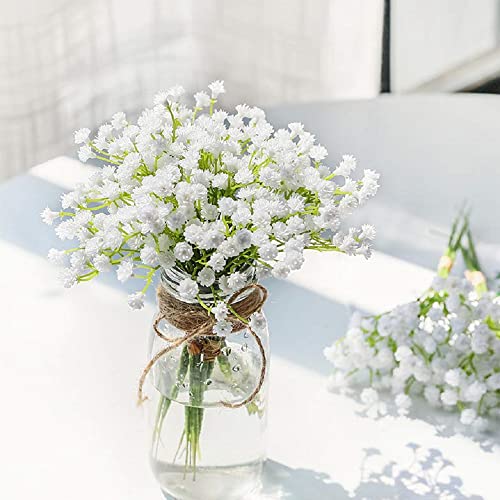 Veryhome 10Pcs 30 Bunches White Babys Breath Flowers Artificial White Fake Flowers Gypsophila Diy Floral Bouquets Arrangement Wedding Home Decor（Vase Not Included） #TOP1