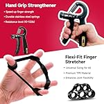 FitBeast Hand Grip Strengthener Workout Kit (5 Pack), 2 Forearm Grip Adjustable Resistance Hand Gripper, Finger Stretcher, Grip Ring & Stress Relief Grip Ball for Athletes - Image 3