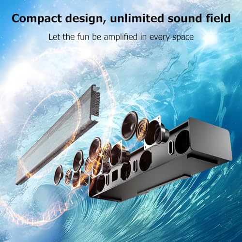 Miroir 5.1 Sound Bar with Dolby Atmos, with Wireless Subwoofer and 2 Surround Speakers, 410W Bluetooth Surround Sound System, Immersive Home Theater System for HDMI eARC/Opt/AUX/BT - Image 4