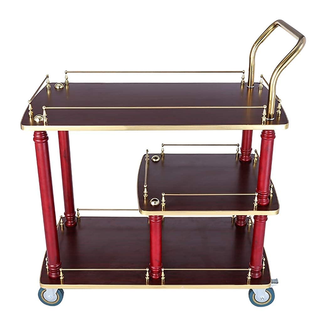 Carrello da Cucina Carrello da Servizio Carrello da Servizio Carrello da Servizio a 3 Ripiani Carrello da Servizio per Catering Vintage in Legno Carrello da Servizio per Vino S
