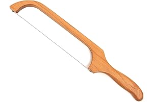 Wooden Bread Bow Knife, Cherry (16") - Serrated Sourdough Cutter for Homemade...