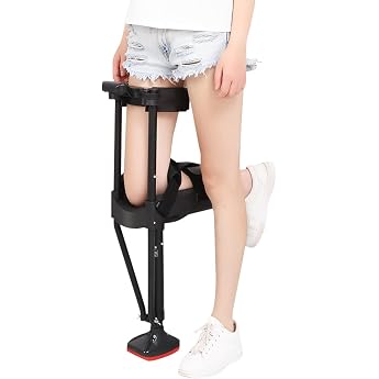 BURLOE Crutches Walker, 180&deg; Adjustable Knee Walker, Medical Anti Pushing Knee Crutch in Height, Hands Free Knee Crutch, No P