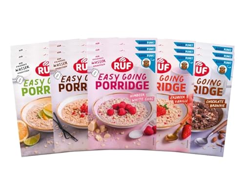 RUF Probier Set Porridge Lieblinge (15 Stück), 3 x 5 verschiedene Sorten Instant Haferbrei für ein schnelles und gesundes Frühstück, 15 x 65g Beutel