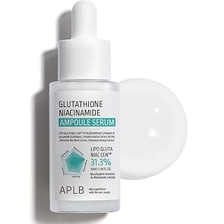 APLB Glutathione Niacinamide Ampoule Serum | LIPO GLUTA NIAC CEN™ 31.3% 1.35 FL.OZ/Korean Skincare, Long lasting moisturizing, Improve skin elasticity, Revitalize for gentle and improve skin texture