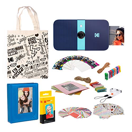 KODAK Smile Instant Print Digital Camera (Blue) Photo Frames Kit