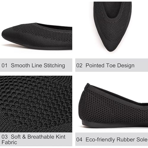 Image of Frank Mully Womens Pointed Toe Flats Knit Dress Shoes Comfort Women Shoes Softable