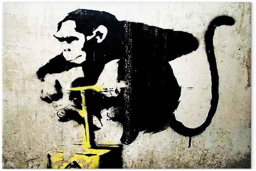 No.196木枠付きキャンバスアート ブランドアートポスター BANKSY No