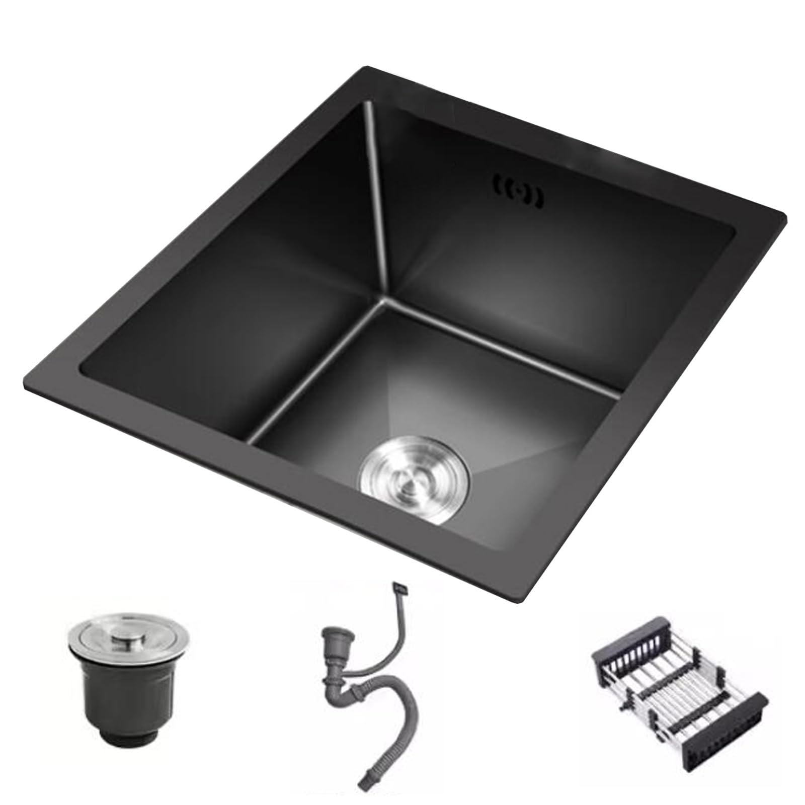 CZYWKDDPP Single Bowl Compact Stainless Steel RV Multi-Size Siphon For Small Apartments Bars Space-Saving Water Pool Above & Below Counte Utility Sink(Size:35X25X21.5cm)