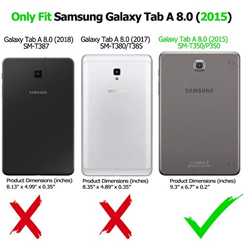 Bmouo Kids Case For Samsung Galaxy Tab A 8.0 (2015) Sm-T350 - Eva Shockproof Case Light Weight Kids Case Super Protection Cover Handle Stand Case For Children For Samsung Taba 8-Inch Tablet - Rose #TOP1