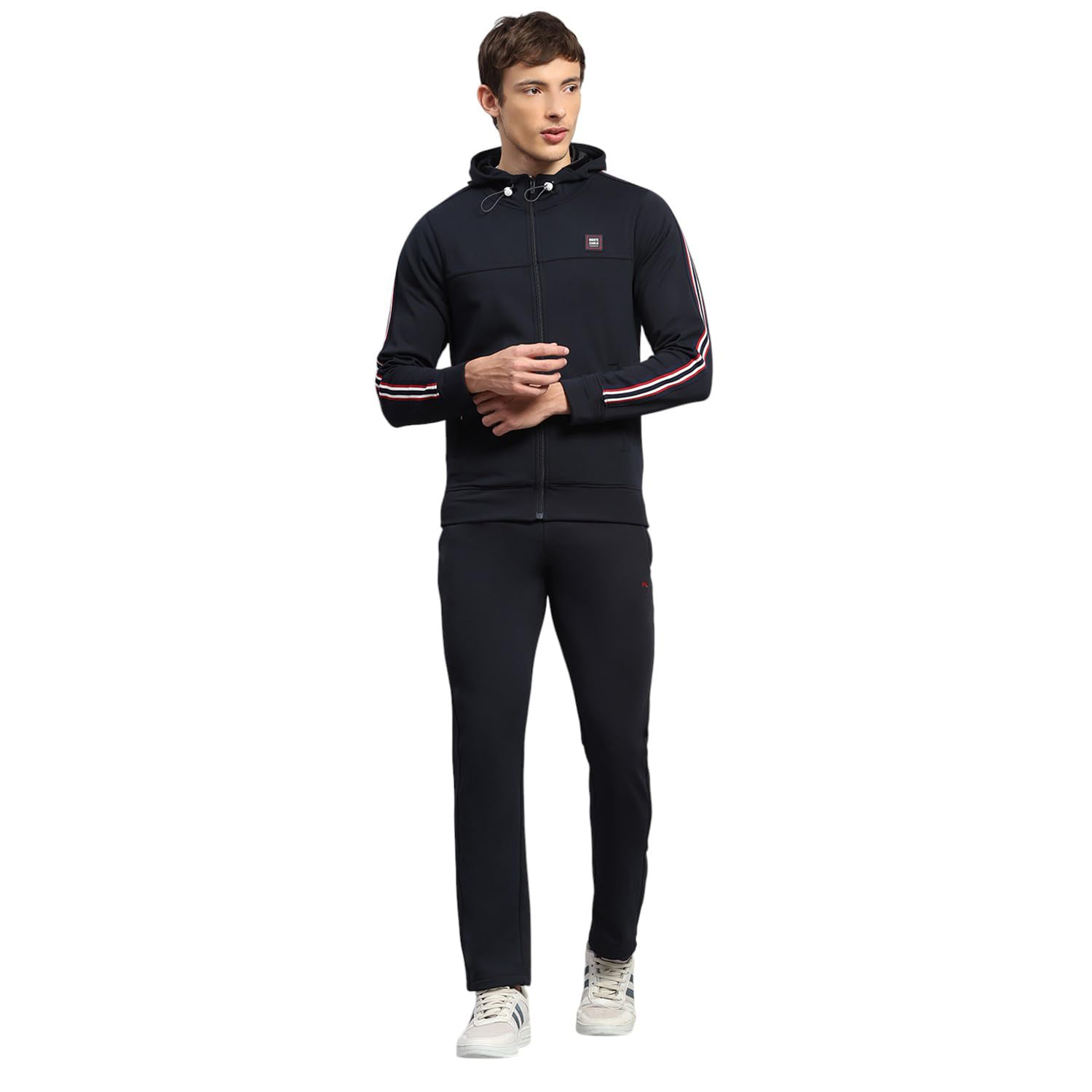 Monte Carlo Mens Regular Fit Solid Collar Neck Full Sleeves Winter Tracksuit| Men Track Suit | Stylish Sportswear Set with Jacket and Lower | Activewear Set For Men's (Pack Of 1)