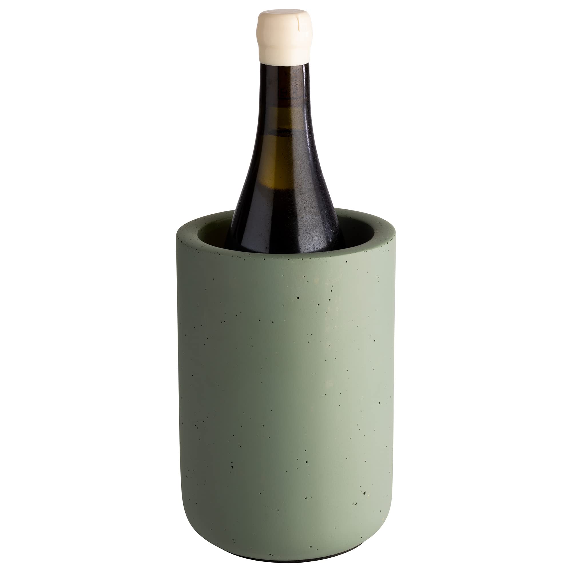 APS Refrigeratore per bottiglie ELEMENT in cemento – con fondo per mobili – per bottiglie da 0,7 – 1,5 litri – Ø 12/10 cm, altezza 19 cm, verde