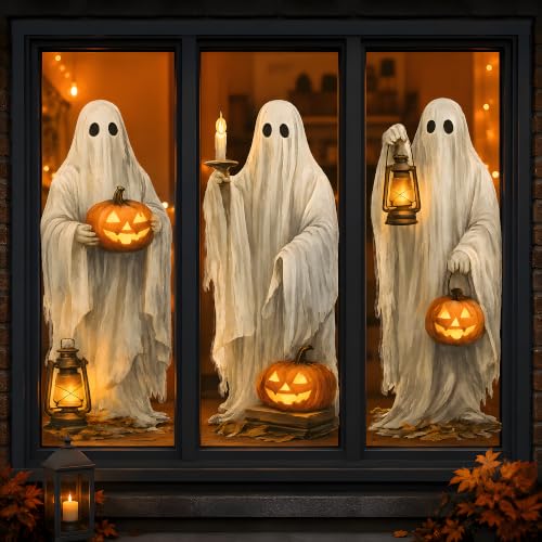 Halloween Decorations - Ghost Window Clings for Halloween Party Decor