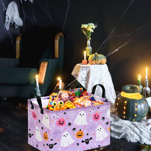 Image of Halloween Storage Basket Home Shelf Basket Rectangle Organizer Box Clothes Laundry Hamper Nursery Bin Gift Laundry Basket with Handles