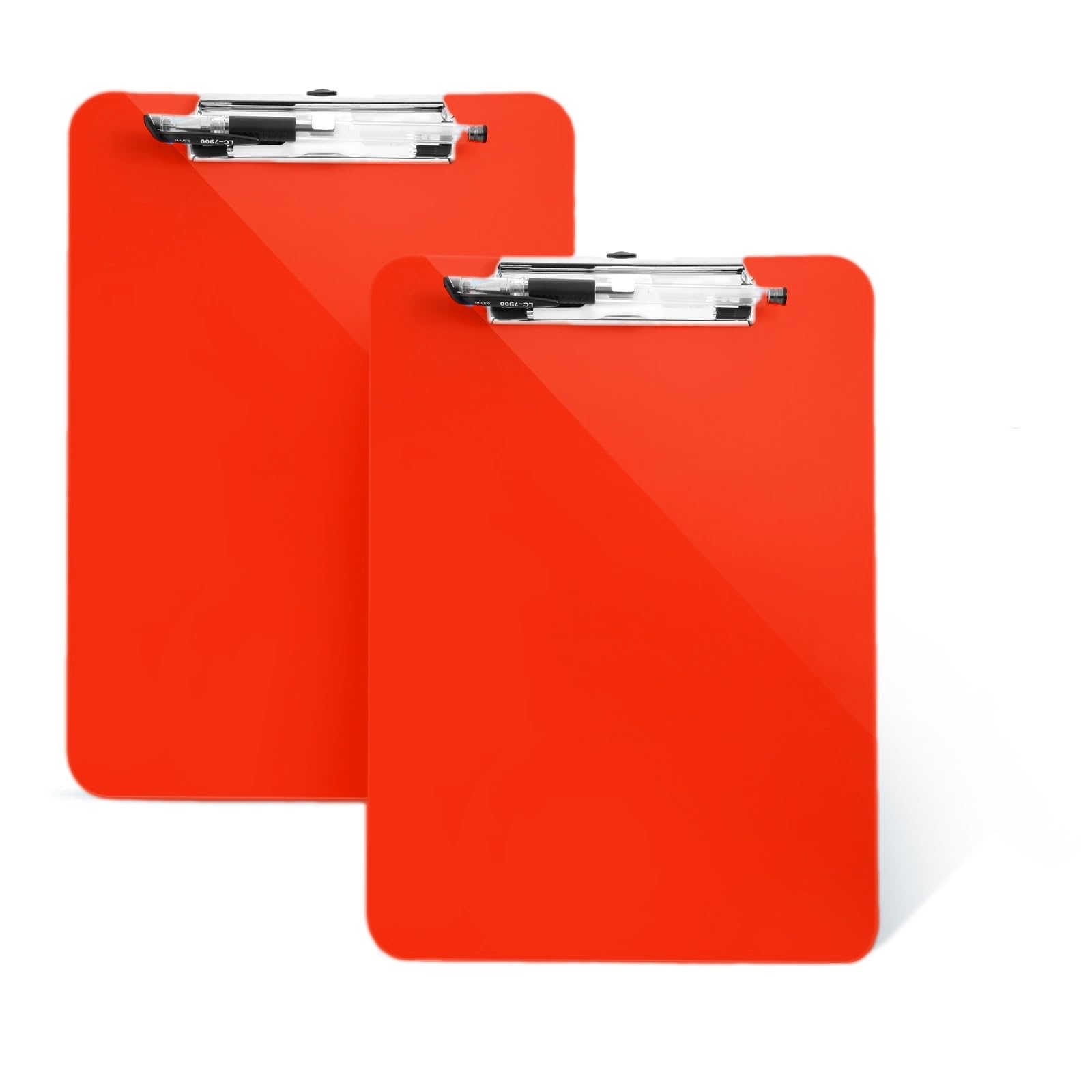 TFDLCG zm 2 PCS Red Plastic Clipboards Nursing Clipboard,Teacher Clip Boards 8.5x11 with Pen Holder, A4/Letter Size,Cute Clipboards for Women Kids,