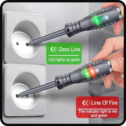Image of High Torque Alloy Dual Light Color Light Measuring Electric Pen Induction Electric Pen Screwdriver, Non Contact Voltage Detector, Screwdriver Voltage Detector Pen (PACK OF2)