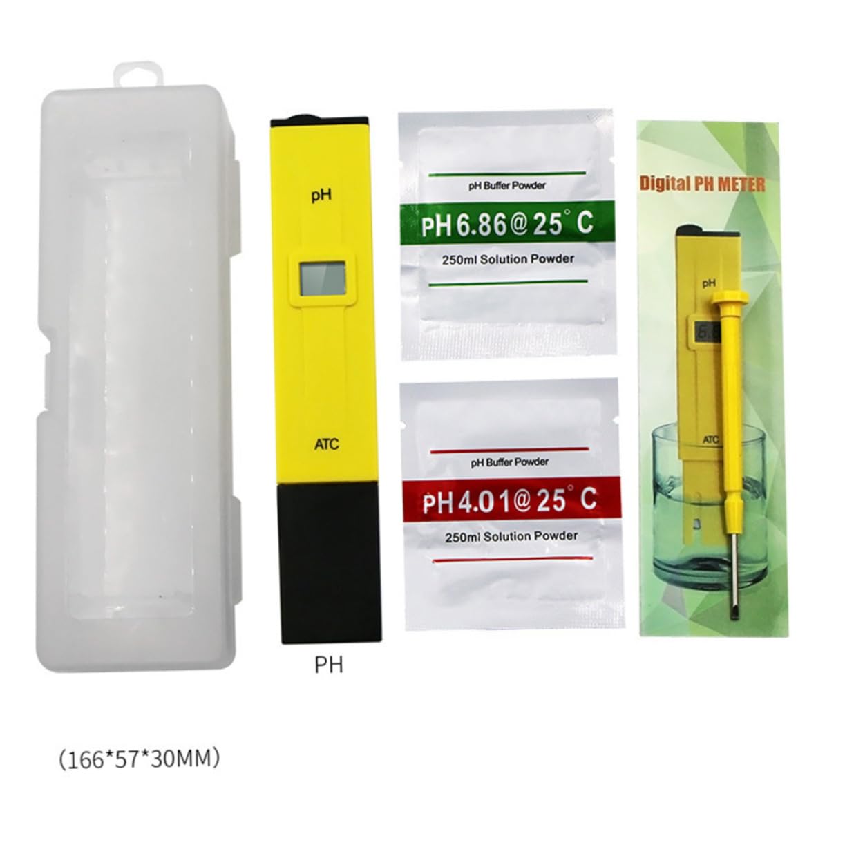SOLUSTRE 2pezzi Ph Digitale Portatile Per Misurazione Acidità Tester Ph Preciso Con Schermo Led Per Acquari e Laboratori Strumento Pratico e Compatto Per Uso Quotidiano