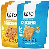 Keto Crackers low carb crackers (Sea Salt & Cheddar & Onion) Keto friendly zero carb no sugar added gluten free (6 Packs) almond flour crackers absolutely gluten free