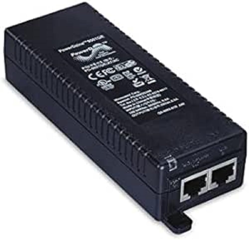 Microsemi PD-9001GR/AT Gigabit Ethernet 55 V – PoE Adapter/Injector (Gigabit Ethernet, 10,100,1000 Mbit/s, IEEE 802.3at, Black, UL/cUL Per IEC 60950-1, GS Mark Per IEC Mark Per 950-1 , 4/5 (+), 7/8 ())