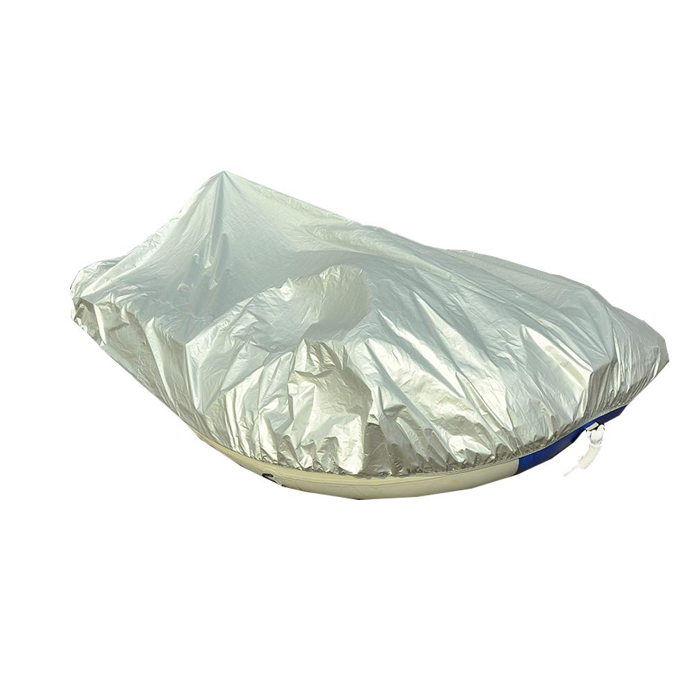 Bâche de Protection pour Bateaux Gonflable Housse de Bateau Pneumatique en Tissu Oxford 420D étanche Résistant aux UV Résistant à la Poussière,Argent,3.3m