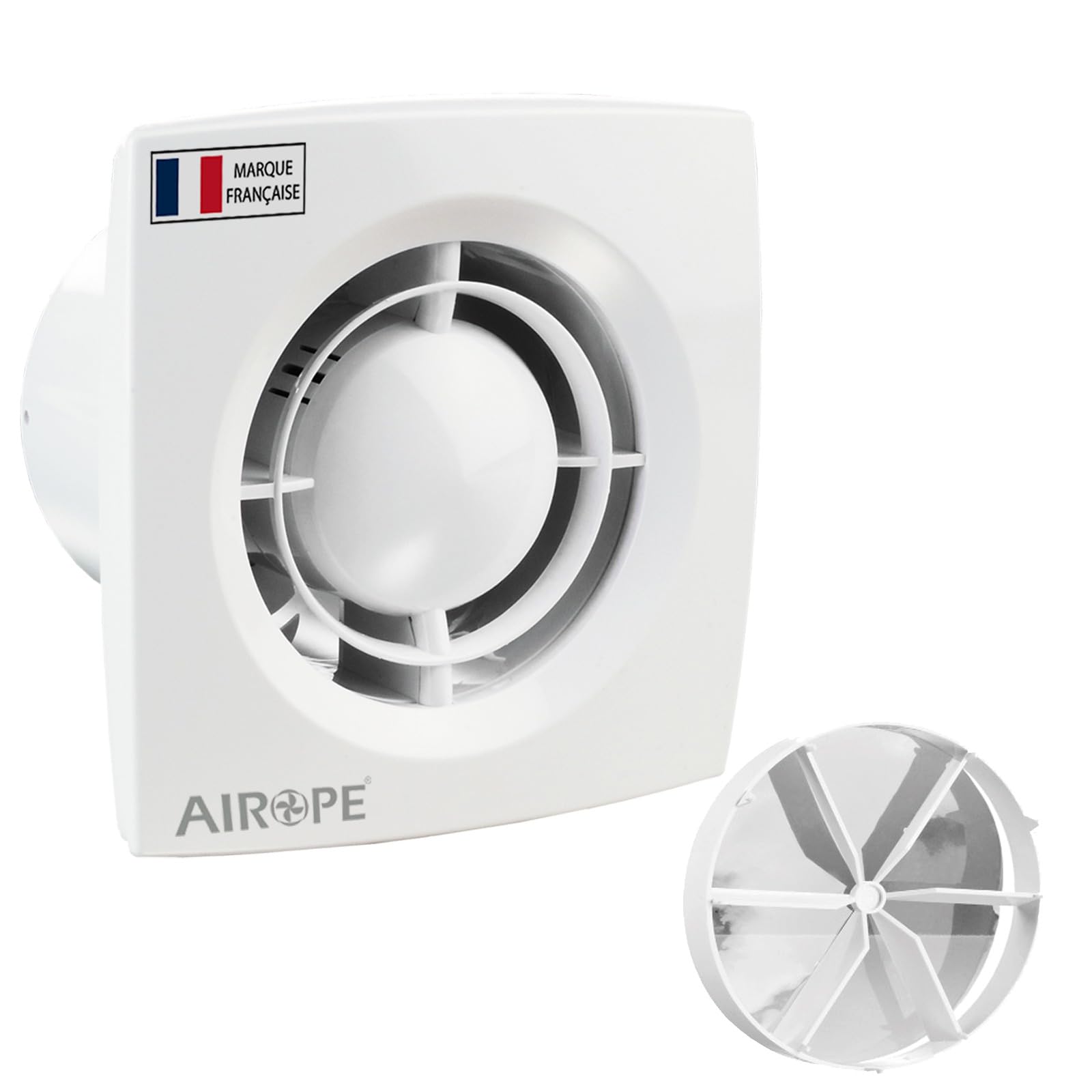 Airope - AC - 100 mm,Ventilador extractor de Baño aire, Silencioso con Válvula Anti Retorno,Ideal para Baño,Cocina,Inodoro,Bajo Consumo Energético,5 AÑOS de Garantía