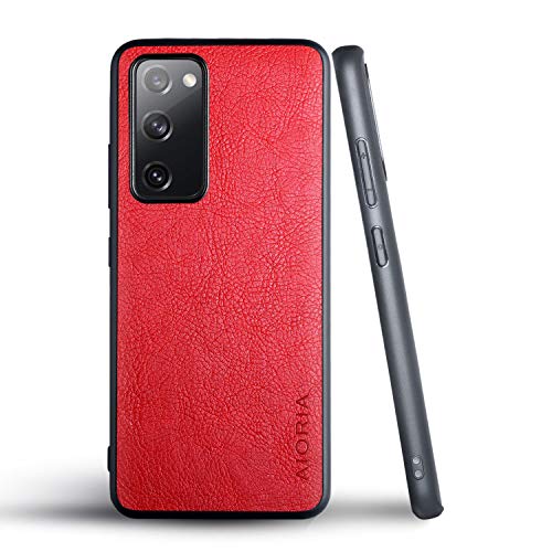 Coque Samsung S20 FE 5G intégrale antichoc rouge en similicuir durable de 6,5 pouces AIORIA