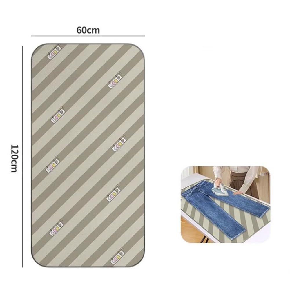 Bügelmatte Baumwolle Bügelunterlage Für Tisch Tragbare Bügelmatte Für Tisch Bügelbrett-Alternative Bezug – Hitzebeständig(47x24in(120x60cm))