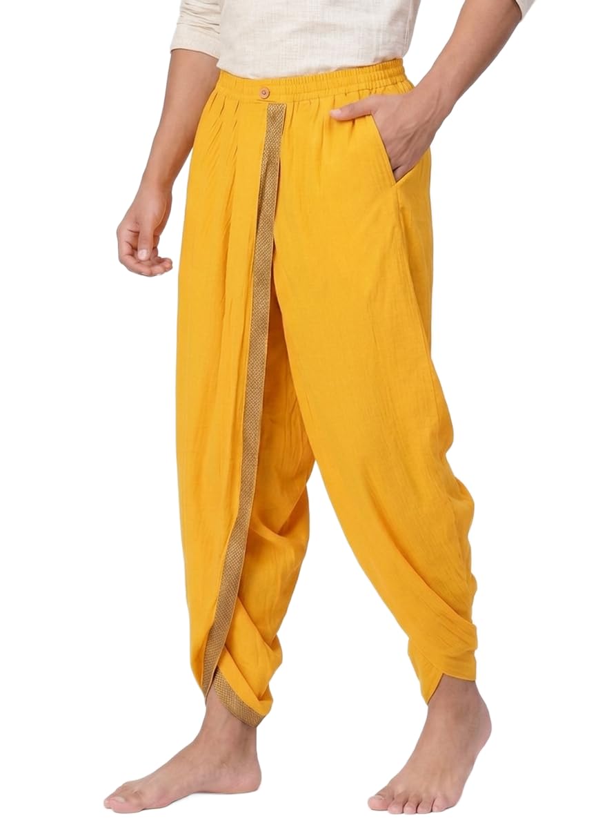 niira Dhoti Drapers Border Dhoti for Men & Women (Unisex) | Traditional Ethnic Wear | Lightweight & Comfortable for Festivals, Puja, Wedding & Cultural Occasions (Free Size)-picture-33
