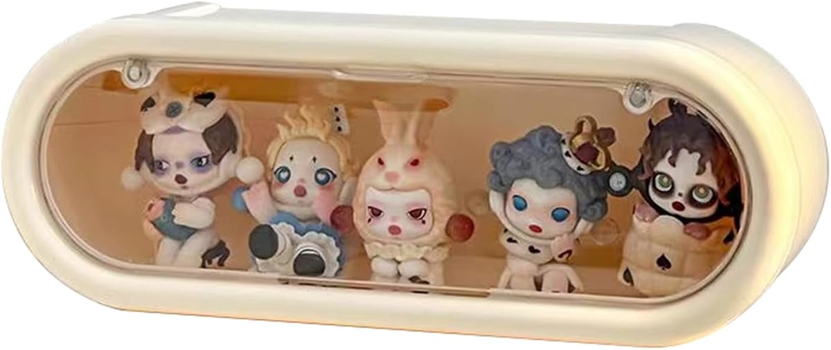 Vitrina de acrílico transparente para figuras, soporte para caja de exhibición montada en la pared o de escritorio para coleccionables, organizador de caja de almacenamiento a prueba de polvo para figuras de acción Pop Mart