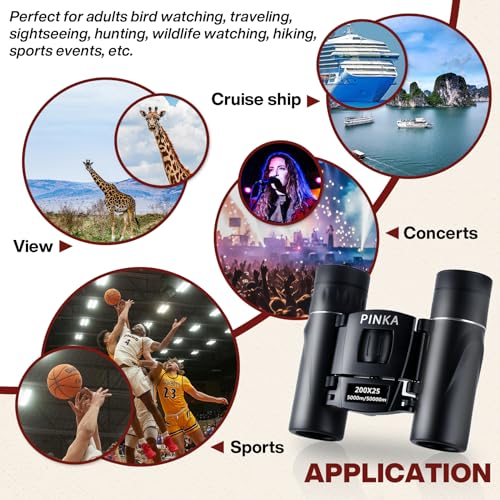 Binoculares compactos 200x25 alta potencia y visión nocturna miniatura 5
