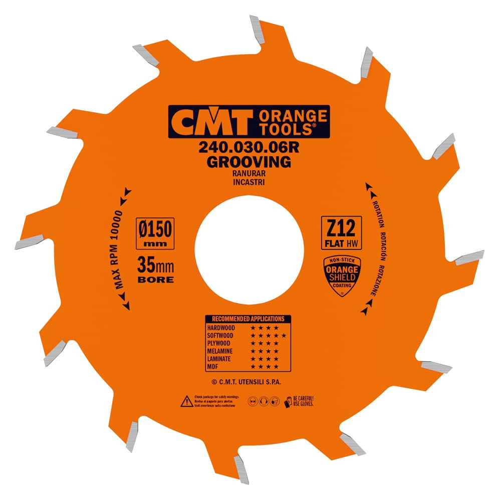 Cmt Orange Tools Orange Cmt Tools 240.030.06R – Straight Grooving Cutter Circular Saw Blade 150 X 3 X 35 Z 12