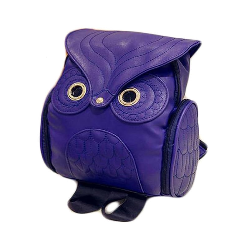 WYSBAOSHU Moda búho Cartoon mochila niña de piel sintética Mini bolsa