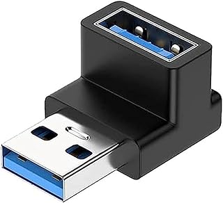 USB 3.0 アダプタ USB L型 アダプタ 100W充電速度 10Gbps高速データ伝送 USB Type A L字型変換アダプタ 直角変換 小型 軽量 タイプA オス メス USB 3.0 アダプタ L型 90度 直角 方向変換アダプター (1個セット)