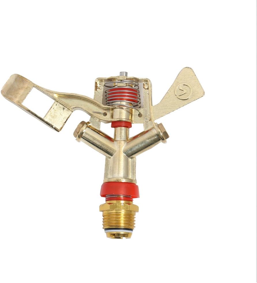 KRUDE Metal Pulsating Sprinkler System Impact Head, 360° Pattern, 25-41' Spray Distance