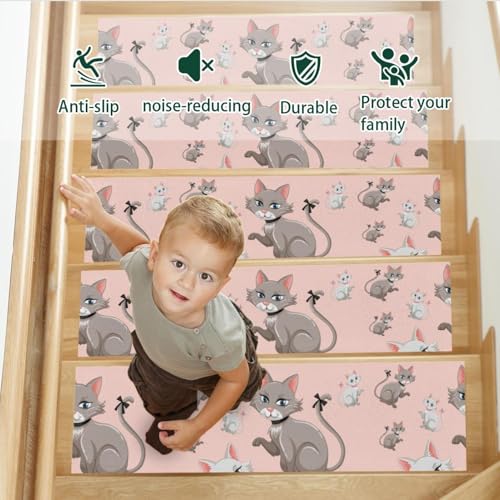 Alfombra antideslizante para escaleras de madera seguras 5