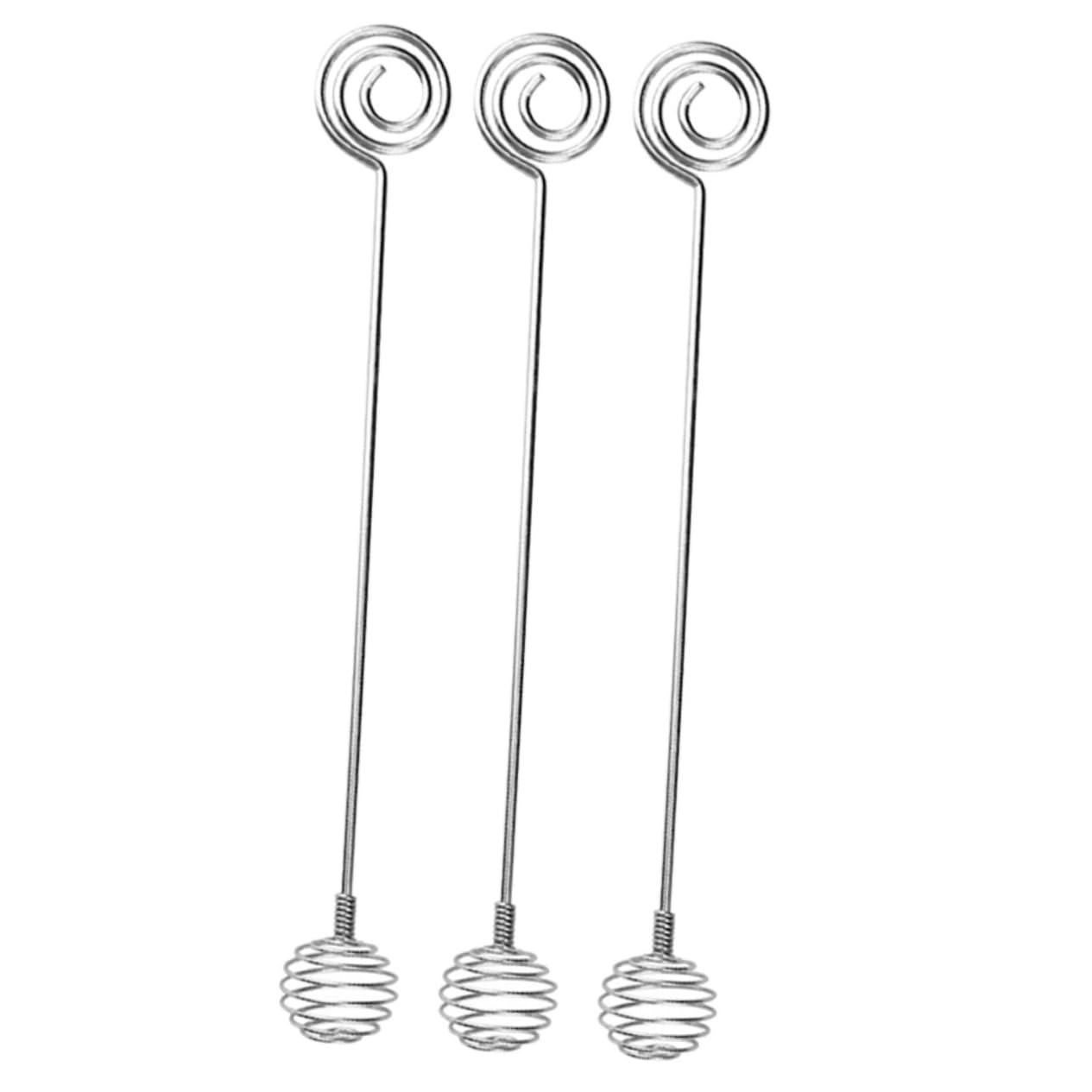 Unomor 3Pcs Stainless Steel Honey Stirring Sticks Honey Whisking Rods for Jam Stirring and Honey Mixing for Home and Parties