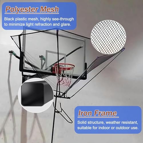 Filet de basket pliable avec système de rebond rotatif 180° en fer résistant