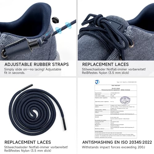 Sosenfer Steel Toe Shoes for Men | Slip Resistant Work Boots with Composite Toe | Lightweight Safety Loafers for Construction & Warehouse | Non-Slip Rubber Outsole3