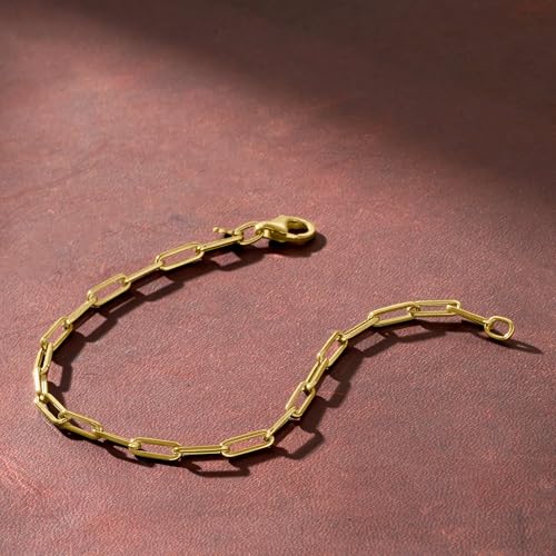 Pure Collection by Ross-Simons Italian 14kt Yellow Gold Paper Clip Link Bracelet2
